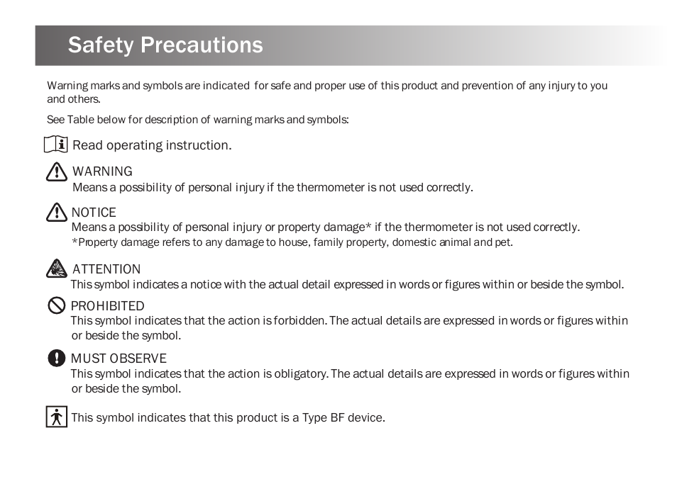 Safety precautions | Kinetik Thermometer NCT1 User Manual | Page 5 / 23