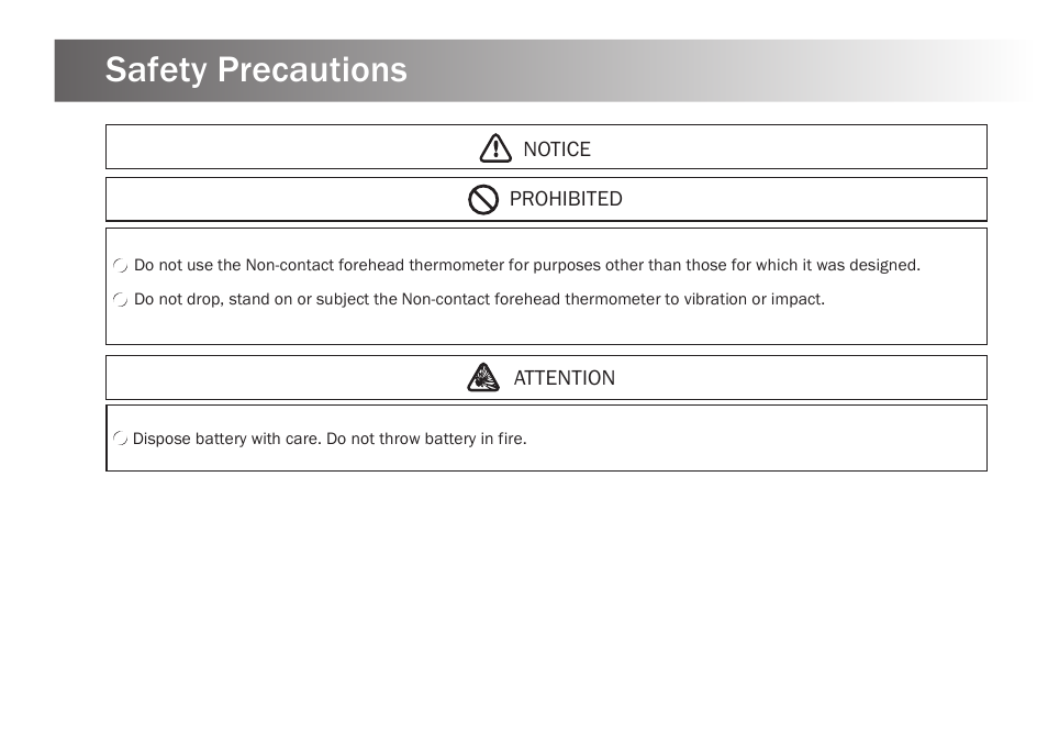 Safety precautions | Kinetik Thermometer NCT1 User Manual | Page 7 / 23