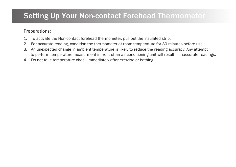 Setting up your non-contact forehead thermometer | Kinetik Thermometer NCT1 User Manual | Page 8 / 23