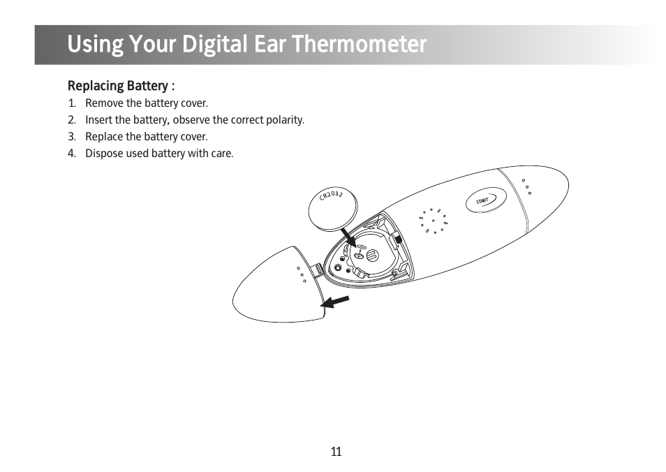Using your digital ear thermometer | Kinetik Thermometer IET1C User Manual | Page 12 / 19