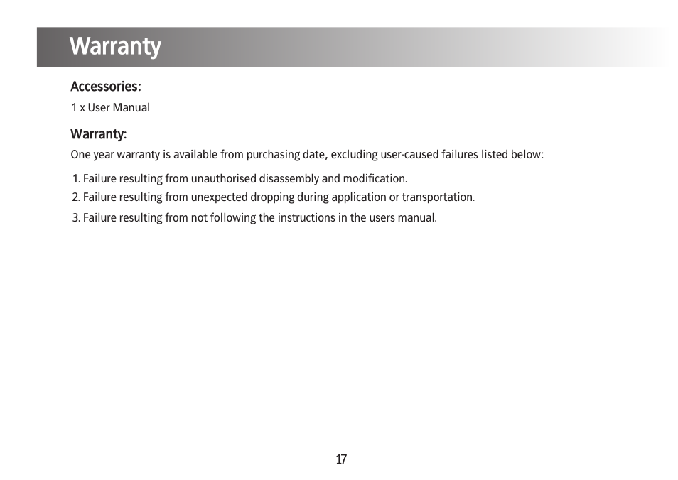 Warranty | Kinetik Thermometer IET1C User Manual | Page 18 / 19