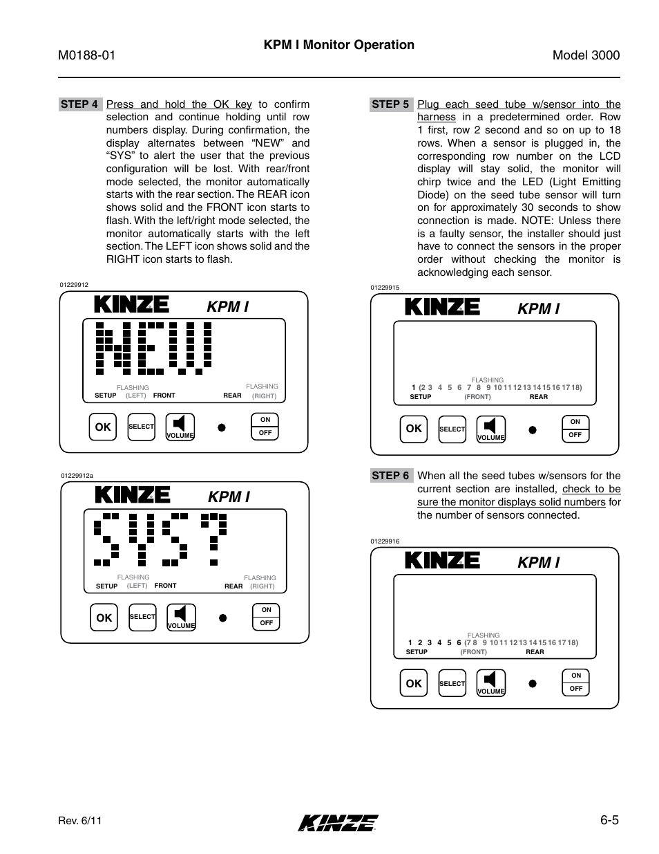 Kpm i, 5 kpm i monitor operation, Rev. 6/11 | Kinze 3000 Rigid Frame Planter Rev. 6/14 User Manual | Page 75 / 168