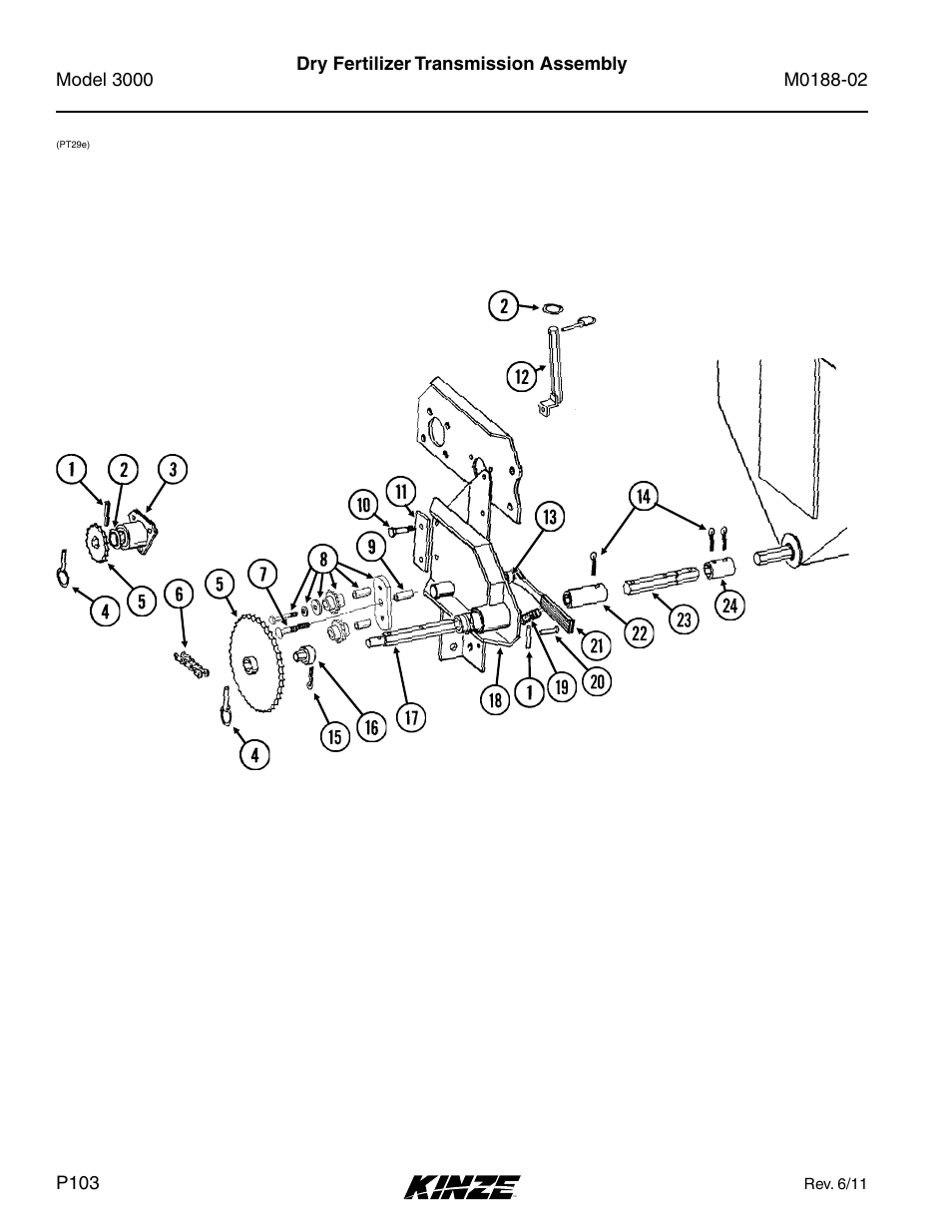 Dry fertilizer transmission assembly | Kinze 3000 Rigid Frame Planter Rev. 5/14 User Manual | Page 106 / 154