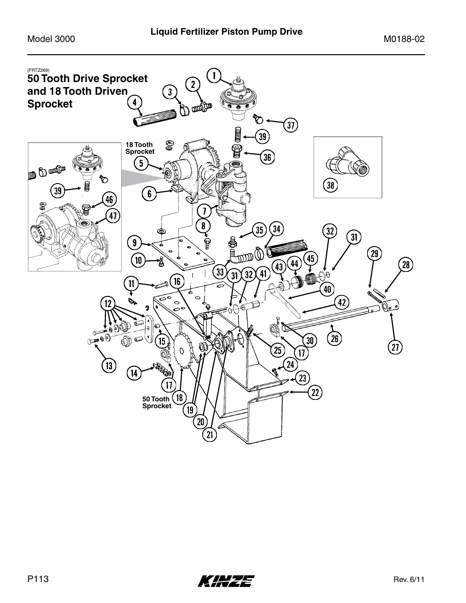 Liquid fertilizer piston pump drive | Kinze 3000 Rigid Frame Planter Rev. 5/14 User Manual | Page 116 / 154