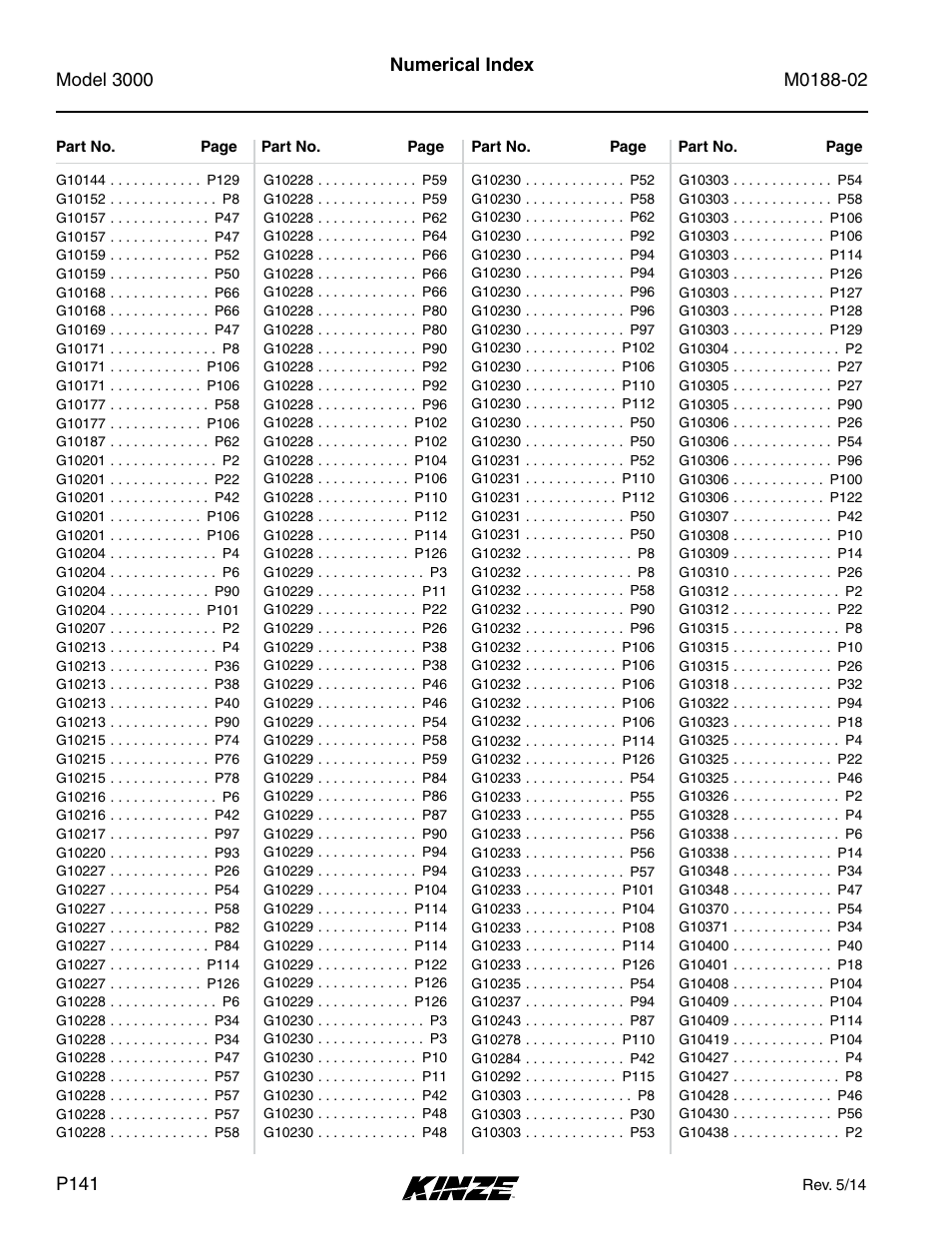 Kinze 3000 Rigid Frame Planter Rev. 5/14 User Manual | Page 144 / 154