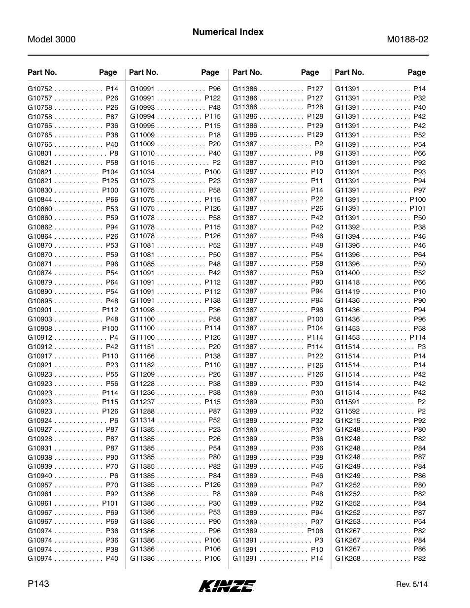 Kinze 3000 Rigid Frame Planter Rev. 5/14 User Manual | Page 146 / 154