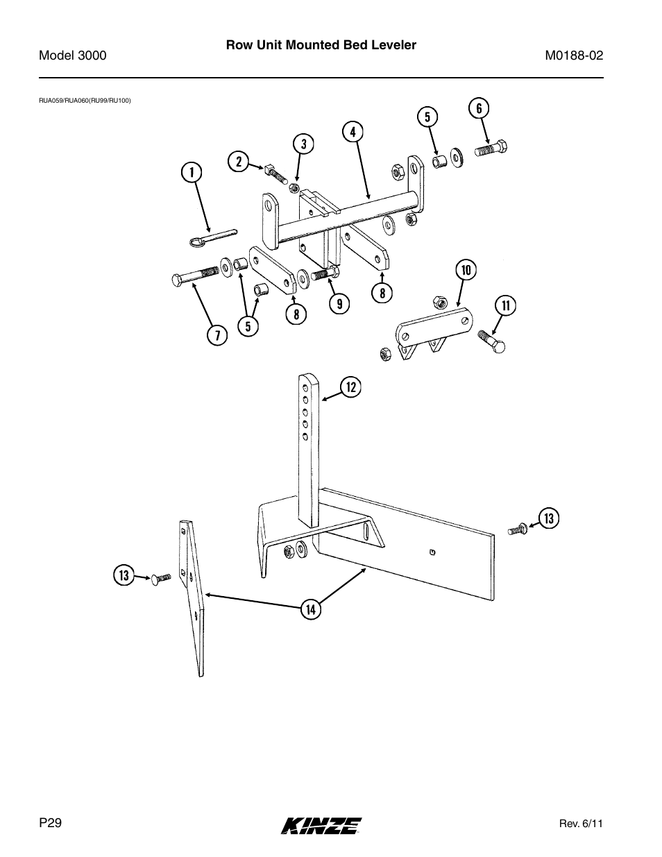Row unit mounted bed leveler | Kinze 3000 Rigid Frame Planter Rev. 5/14 User Manual | Page 32 / 154