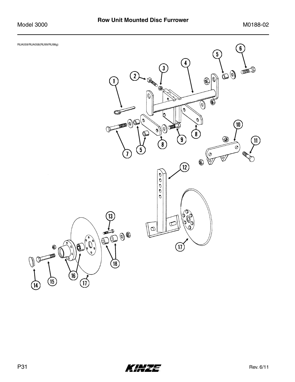 Row unit mounted disc furrower | Kinze 3000 Rigid Frame Planter Rev. 5/14 User Manual | Page 34 / 154
