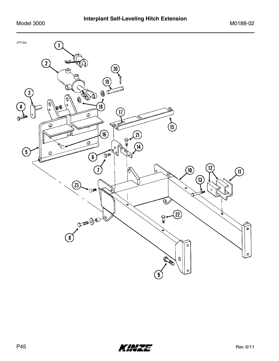 Interplant self-leveling hitch extension | Kinze 3000 Rigid Frame Planter Rev. 5/14 User Manual | Page 48 / 154