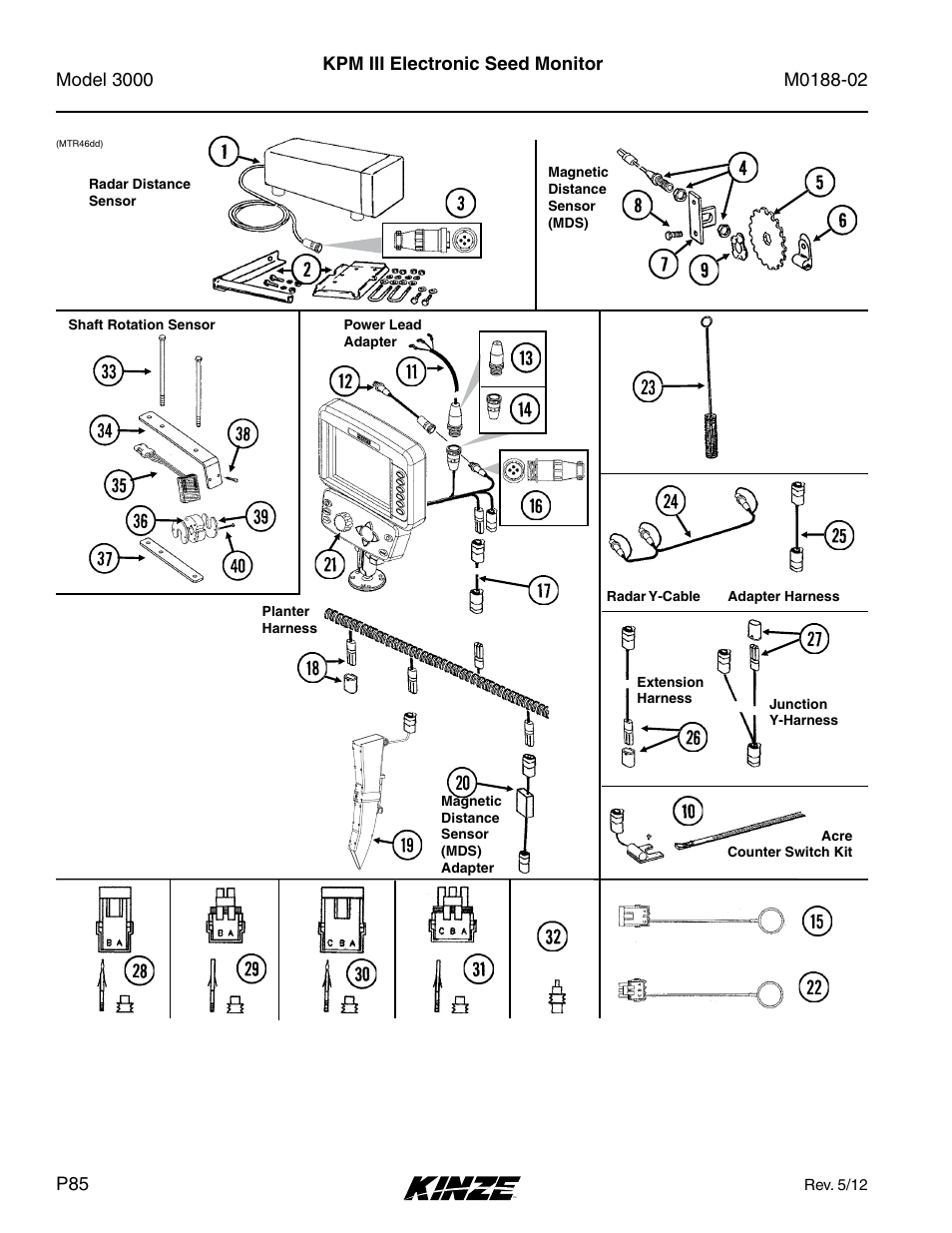 Kpm iii electronic seed monitor | Kinze 3000 Rigid Frame Planter Rev. 5/14 User Manual | Page 88 / 154