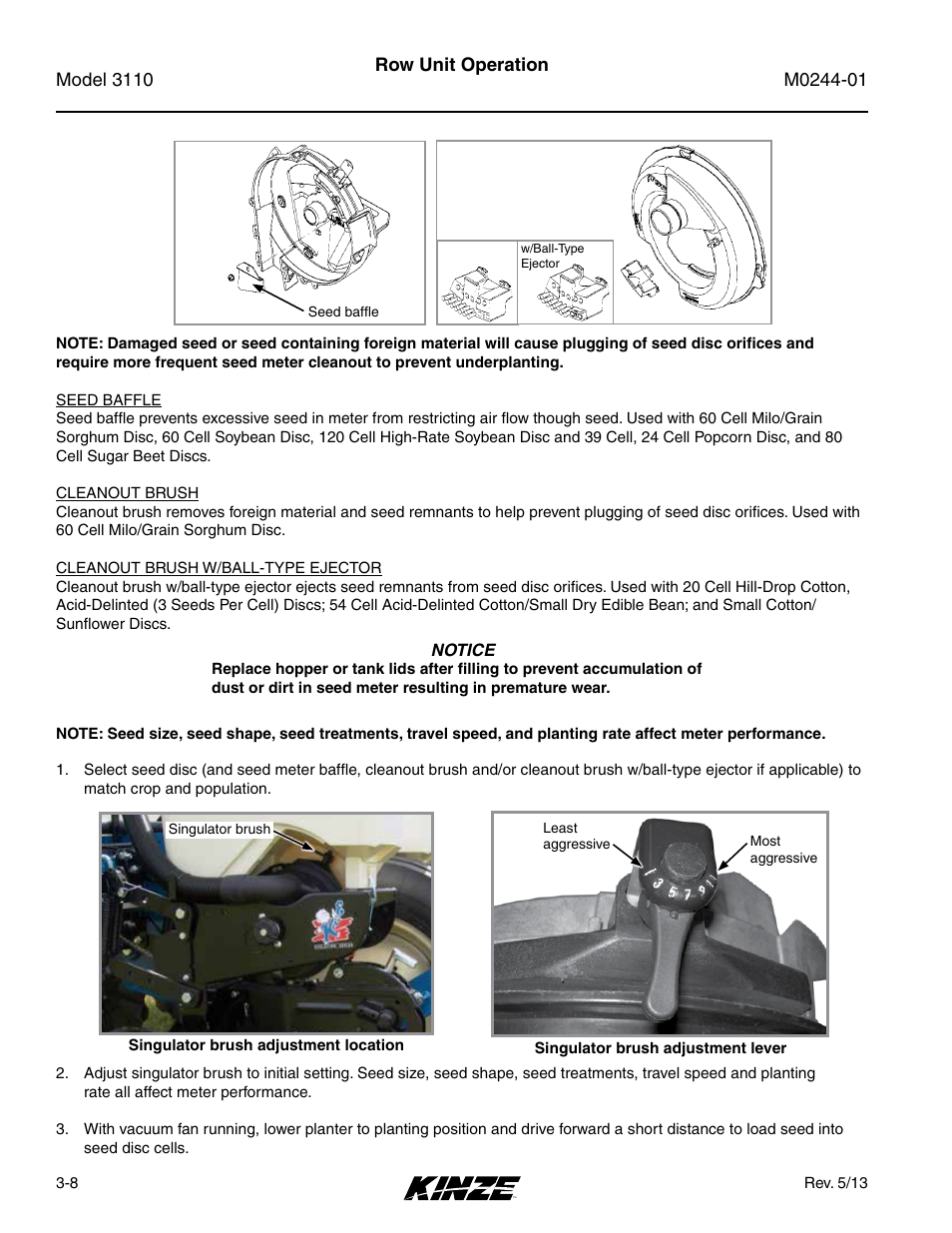 Kinze 3110 Mounted Planter Rev. 7/14 User Manual | Page 38 / 136