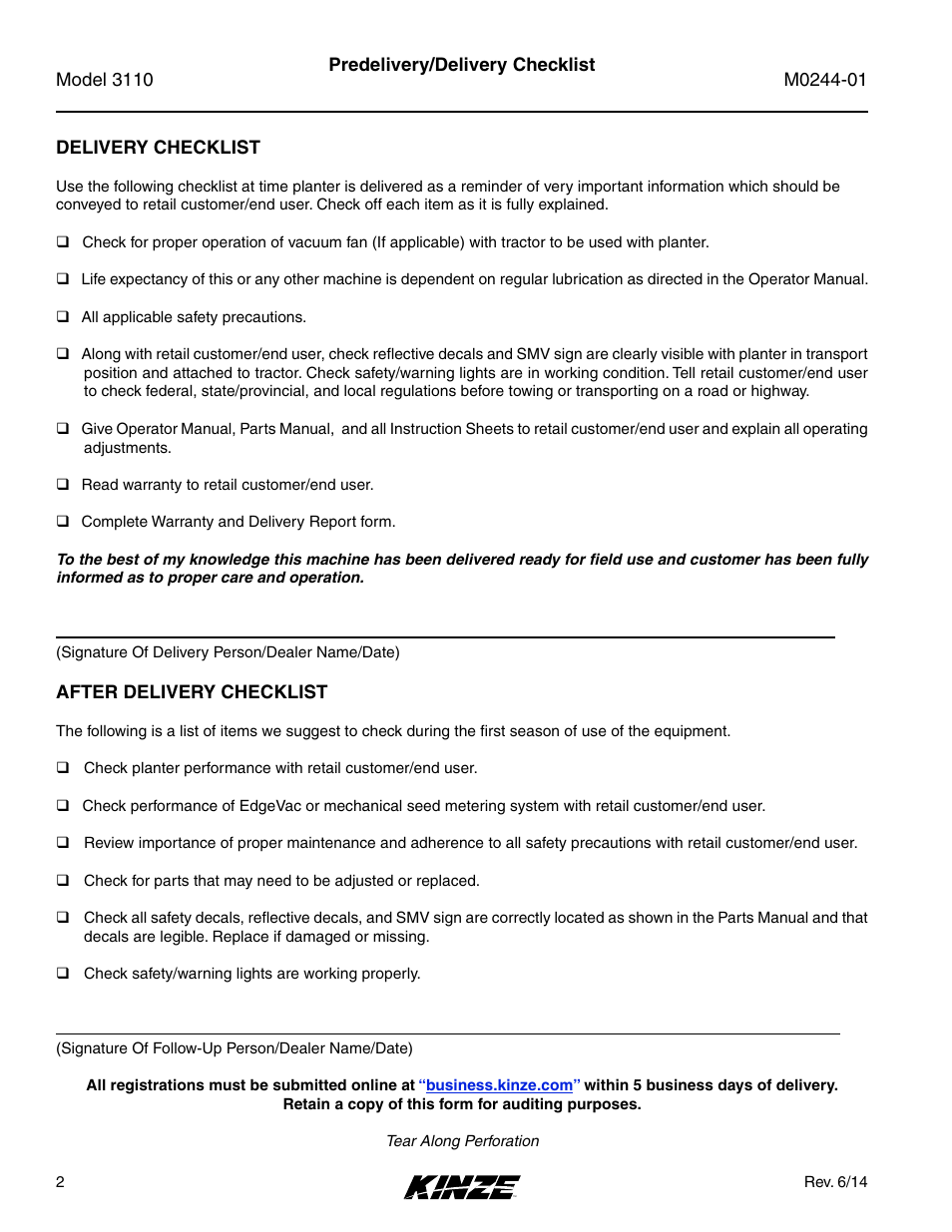 Kinze 3110 Mounted Planter Rev. 7/14 User Manual | Page 4 / 136