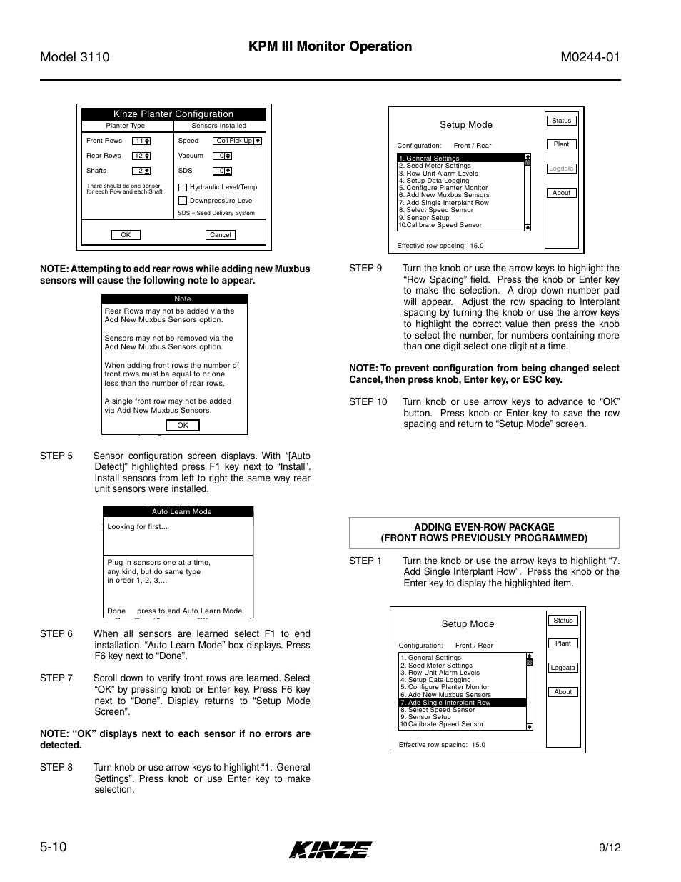 Kpm iii monitor operation | Kinze 3110 Mounted Planter Rev. 7/14 User Manual | Page 84 / 136