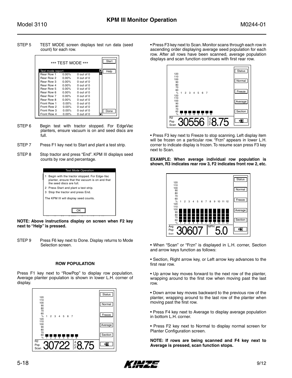Kpm iii monitor operation | Kinze 3110 Mounted Planter Rev. 7/14 User Manual | Page 92 / 136