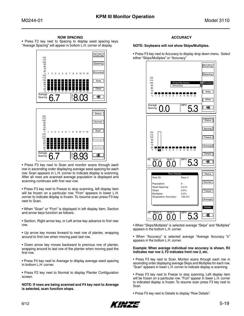 19 kpm iii monitor operation | Kinze 3110 Mounted Planter Rev. 7/14 User Manual | Page 93 / 136