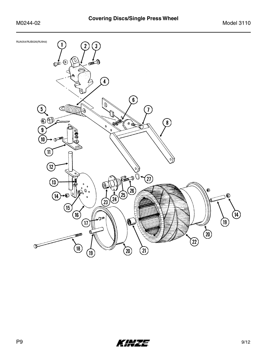 Covering discs/single press wheel | Kinze 3110 Mounted Planter Rev. 5/14 User Manual | Page 12 / 100