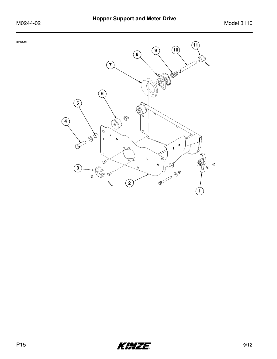 Hopper support and meter drive | Kinze 3110 Mounted Planter Rev. 5/14 User Manual | Page 18 / 100