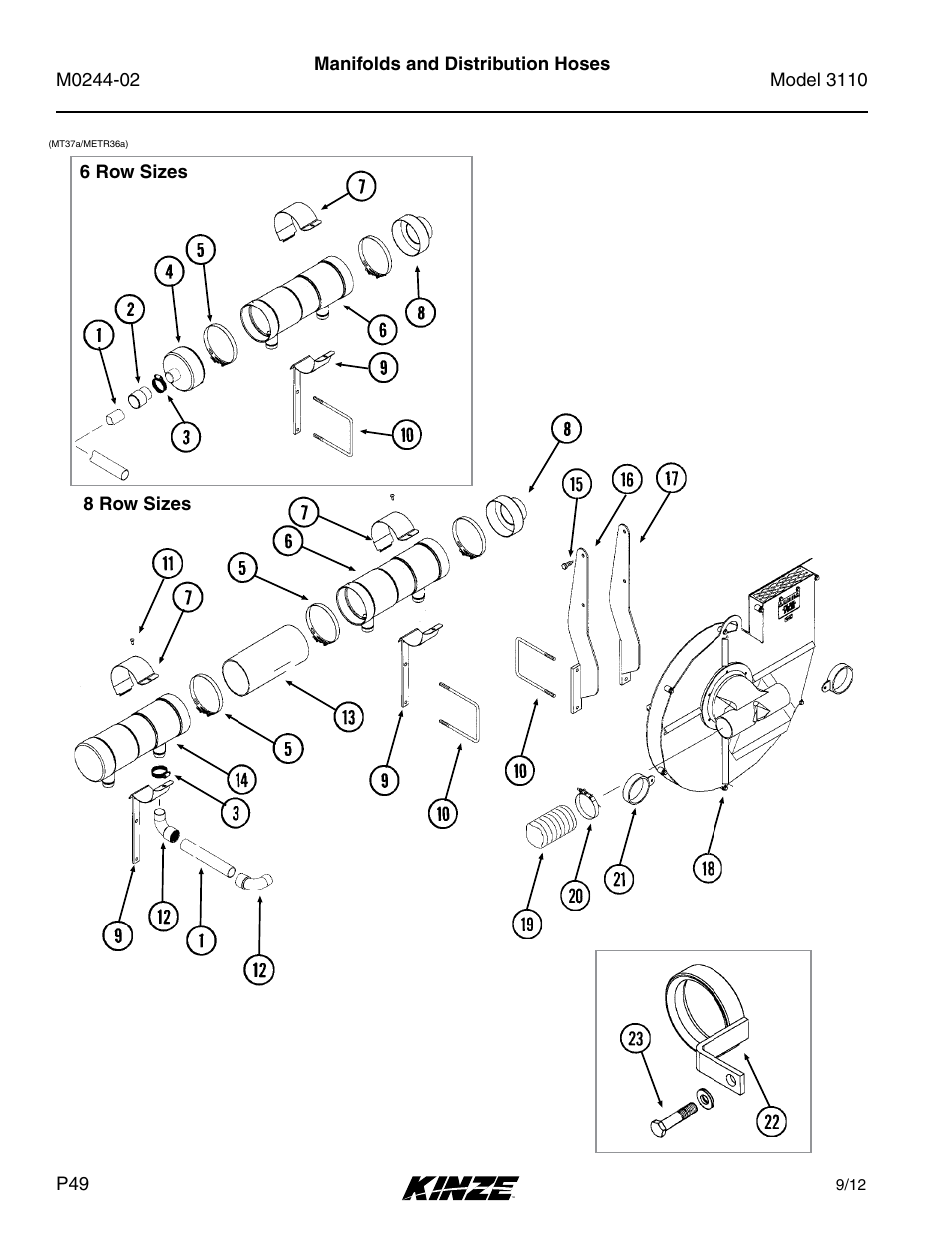 Manifolds and distribution hoses | Kinze 3110 Mounted Planter Rev. 5/14 User Manual | Page 52 / 100