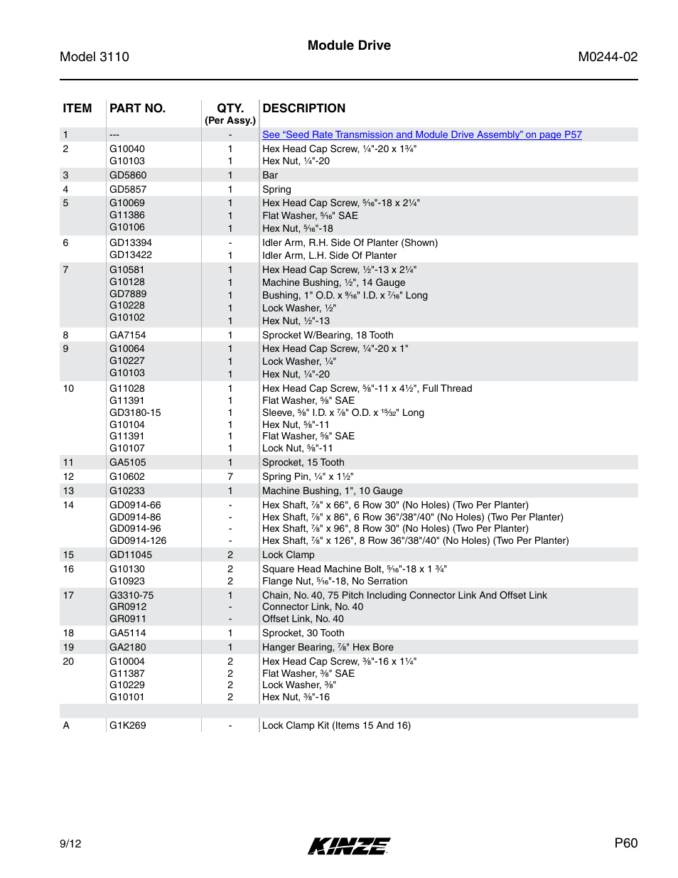 Kinze 3110 Mounted Planter Rev. 5/14 User Manual | Page 63 / 100