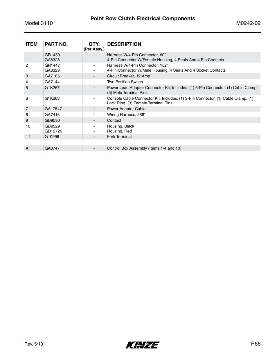 Kinze 3110 Mounted Planter Rev. 5/14 User Manual | Page 69 / 100