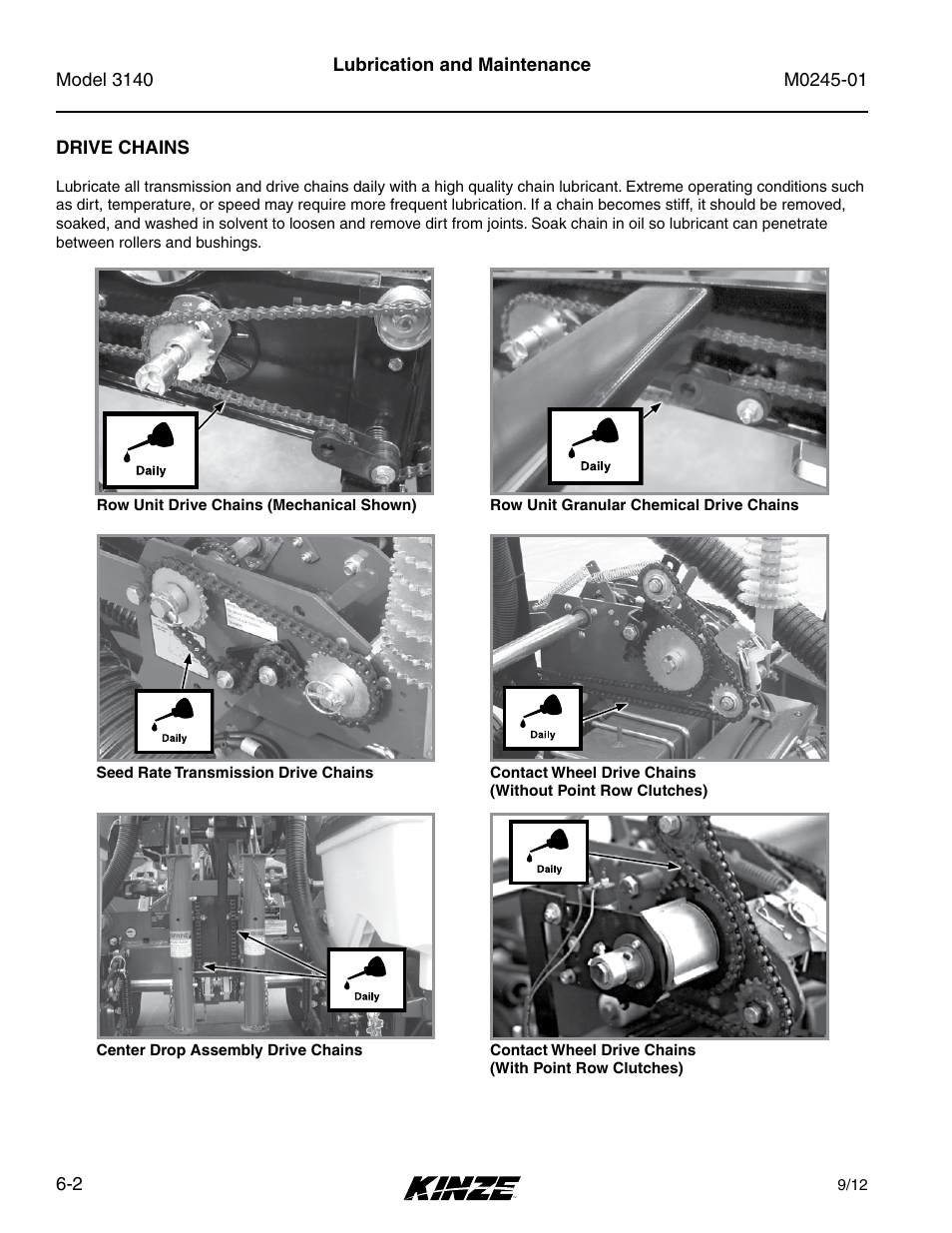 Drive chains, Drive chains -2 | Kinze 3140 Stack Fold Planter Rev. 7/14 User Manual | Page 108 / 150