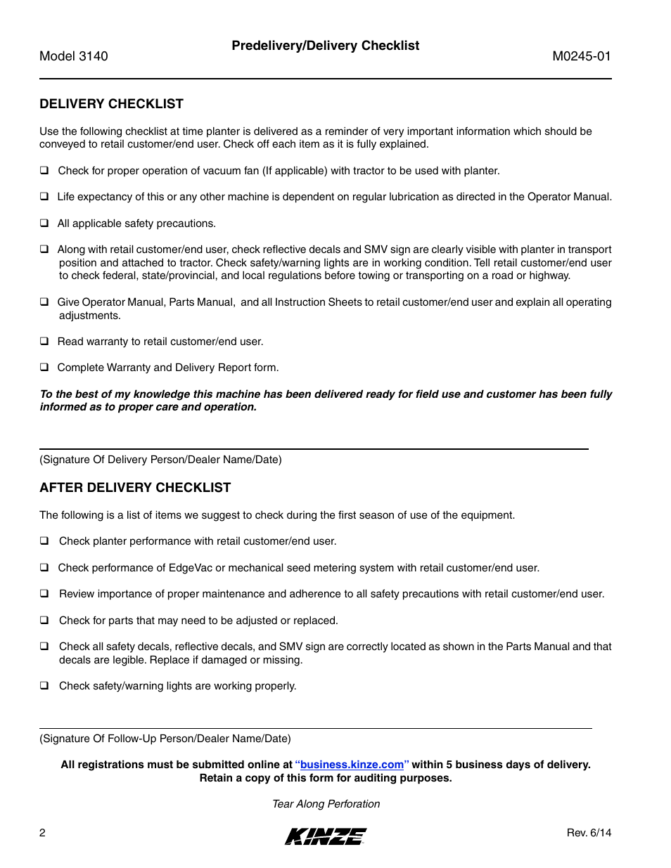 Kinze 3140 Stack Fold Planter Rev. 7/14 User Manual | Page 6 / 150