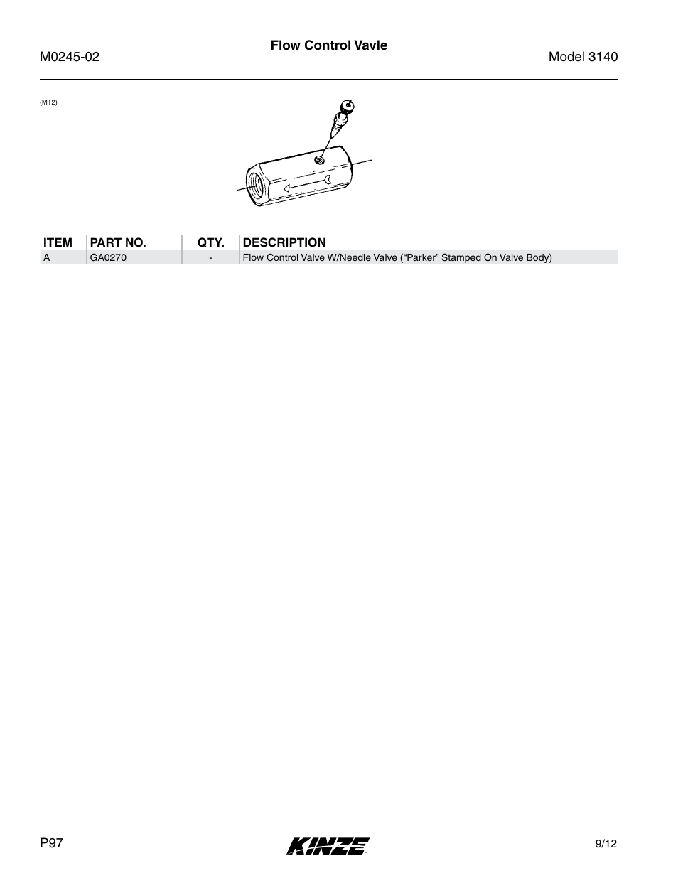 Flow control vavle | Kinze 3140 Stack Fold Planter Rev. 5/14 User Manual | Page 100 / 136