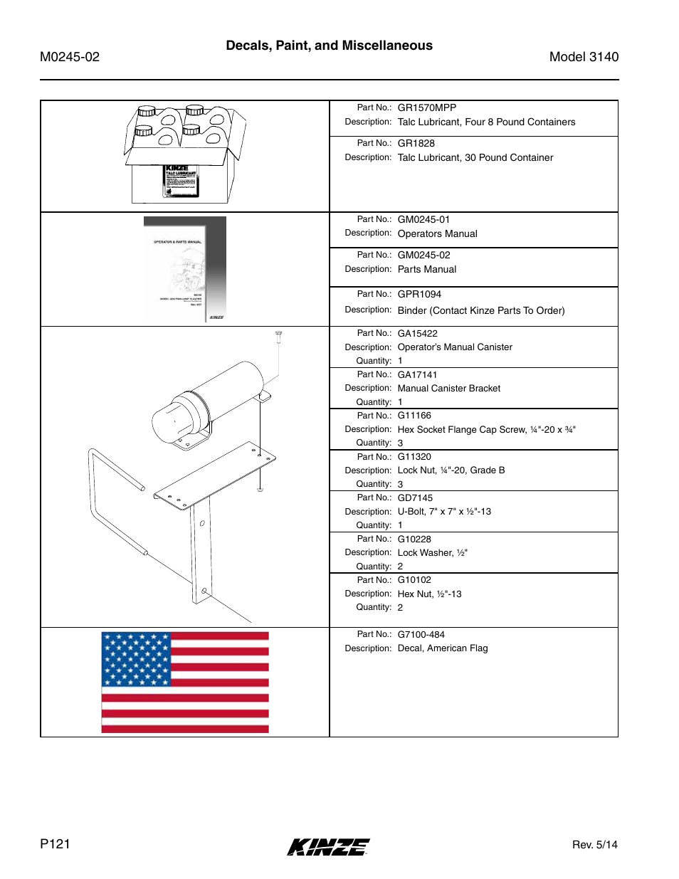 Decals, paint, and miscellaneous | Kinze 3140 Stack Fold Planter Rev. 5/14 User Manual | Page 124 / 136