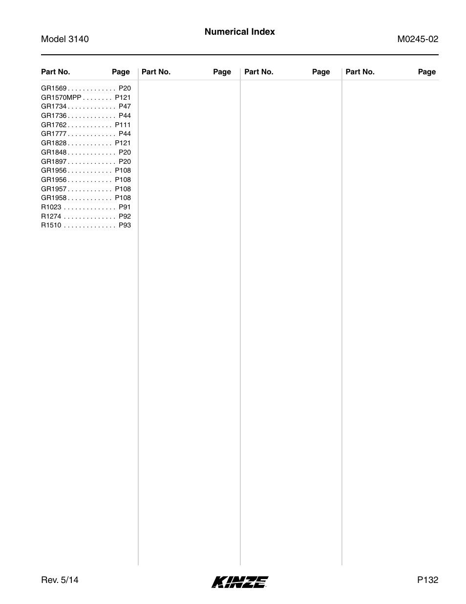 Kinze 3140 Stack Fold Planter Rev. 5/14 User Manual | Page 135 / 136