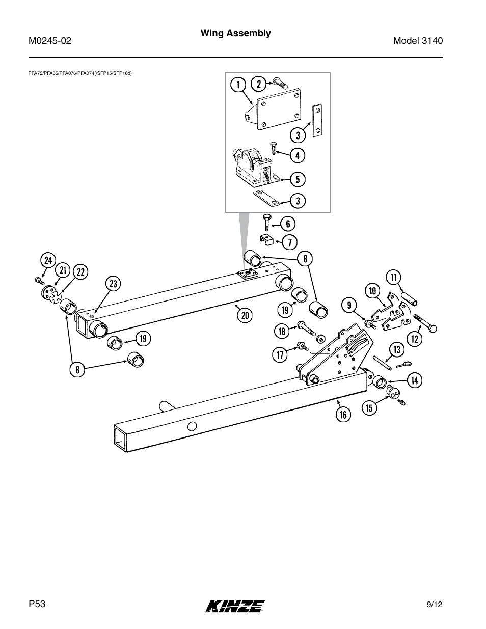 Wing assembly | Kinze 3140 Stack Fold Planter Rev. 5/14 User Manual | Page 56 / 136