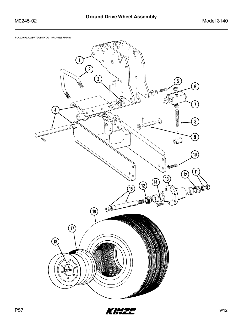 Ground drive wheel assembly | Kinze 3140 Stack Fold Planter Rev. 5/14 User Manual | Page 60 / 136