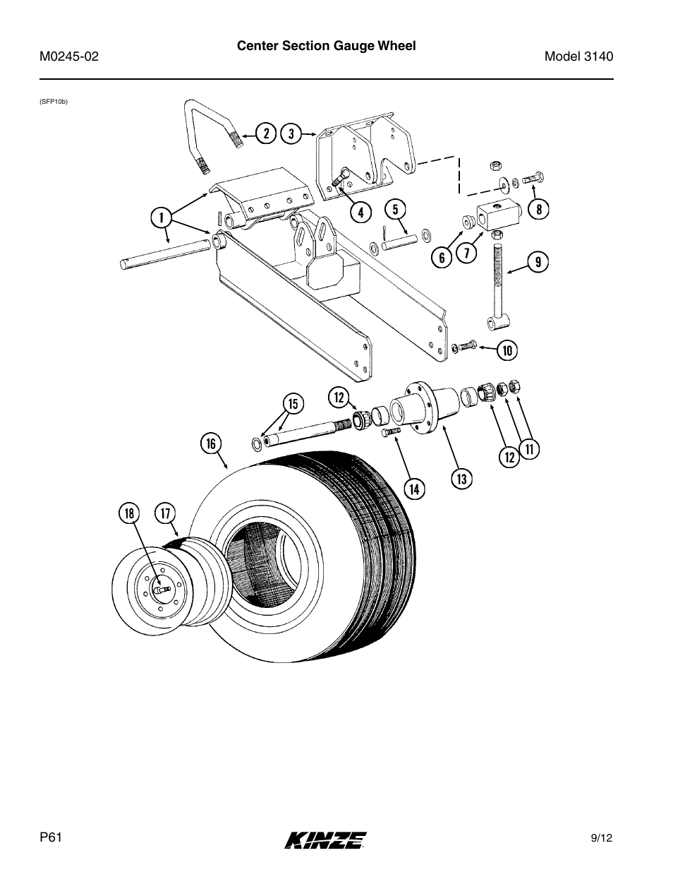 Center section gauge wheel | Kinze 3140 Stack Fold Planter Rev. 5/14 User Manual | Page 64 / 136