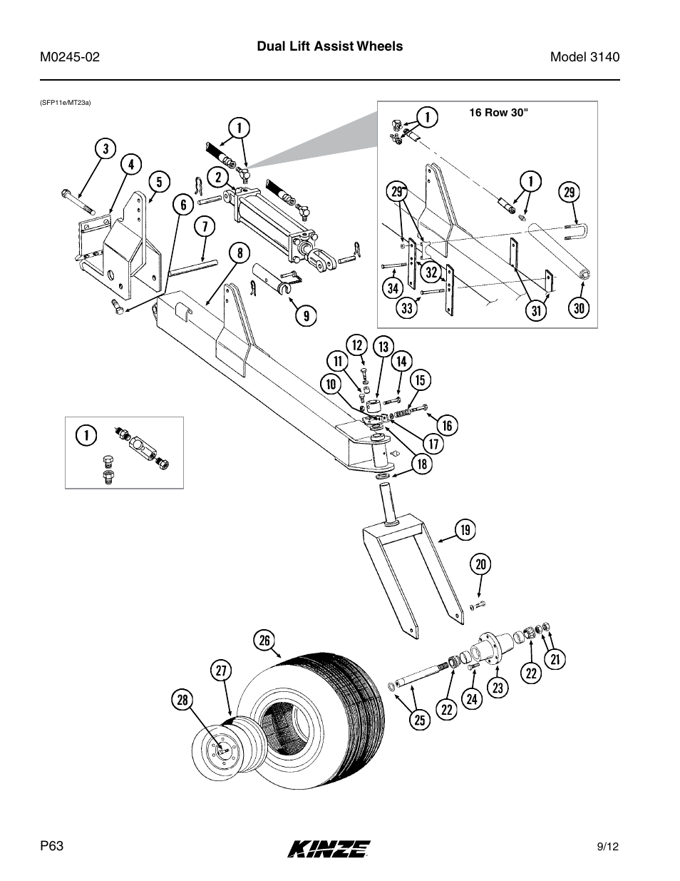 Dual lift assist wheels | Kinze 3140 Stack Fold Planter Rev. 5/14 User Manual | Page 66 / 136