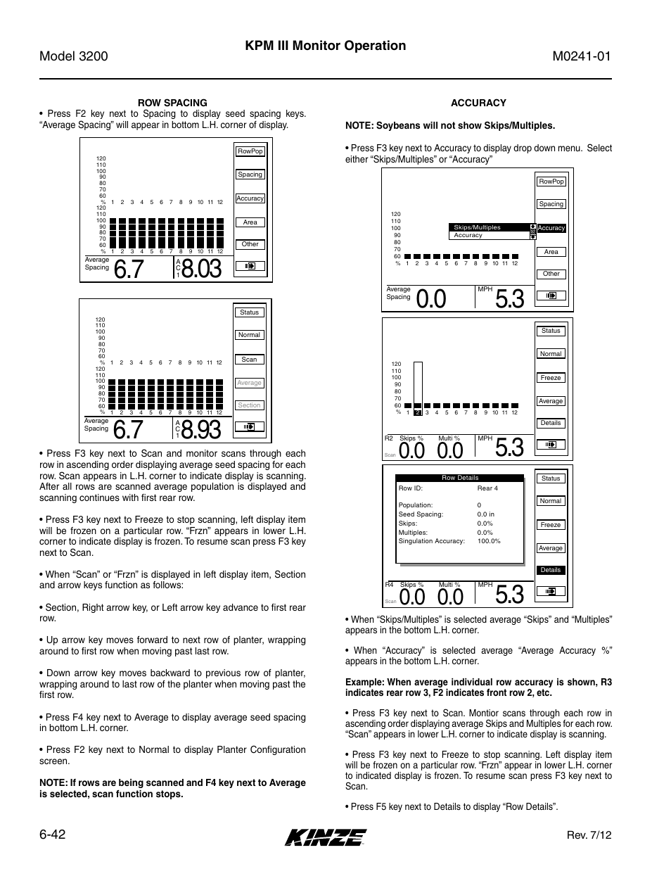 Kpm iii monitor operation | Kinze 3200 Wing-Fold Planter Rev. 7/14 User Manual | Page 132 / 192