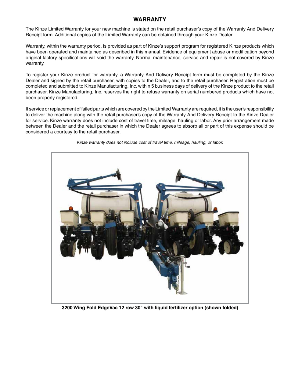 Kinze 3200 Wing-Fold Planter Rev. 7/14 User Manual | Page 4 / 192