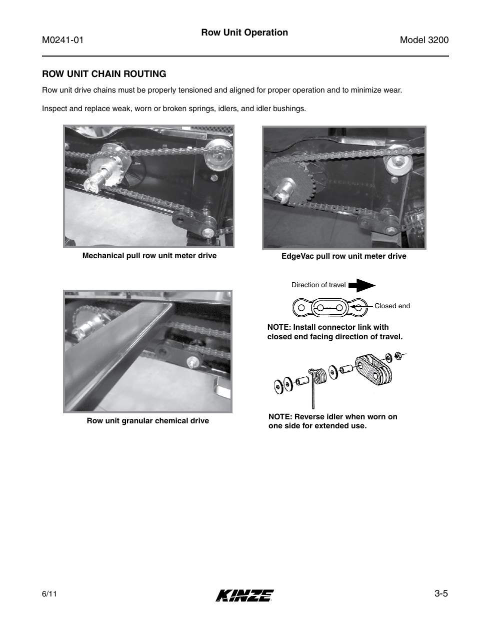 Row unit chain routing, Row unit chain routing -5 | Kinze 3200 Wing-Fold Planter Rev. 7/14 User Manual | Page 43 / 192