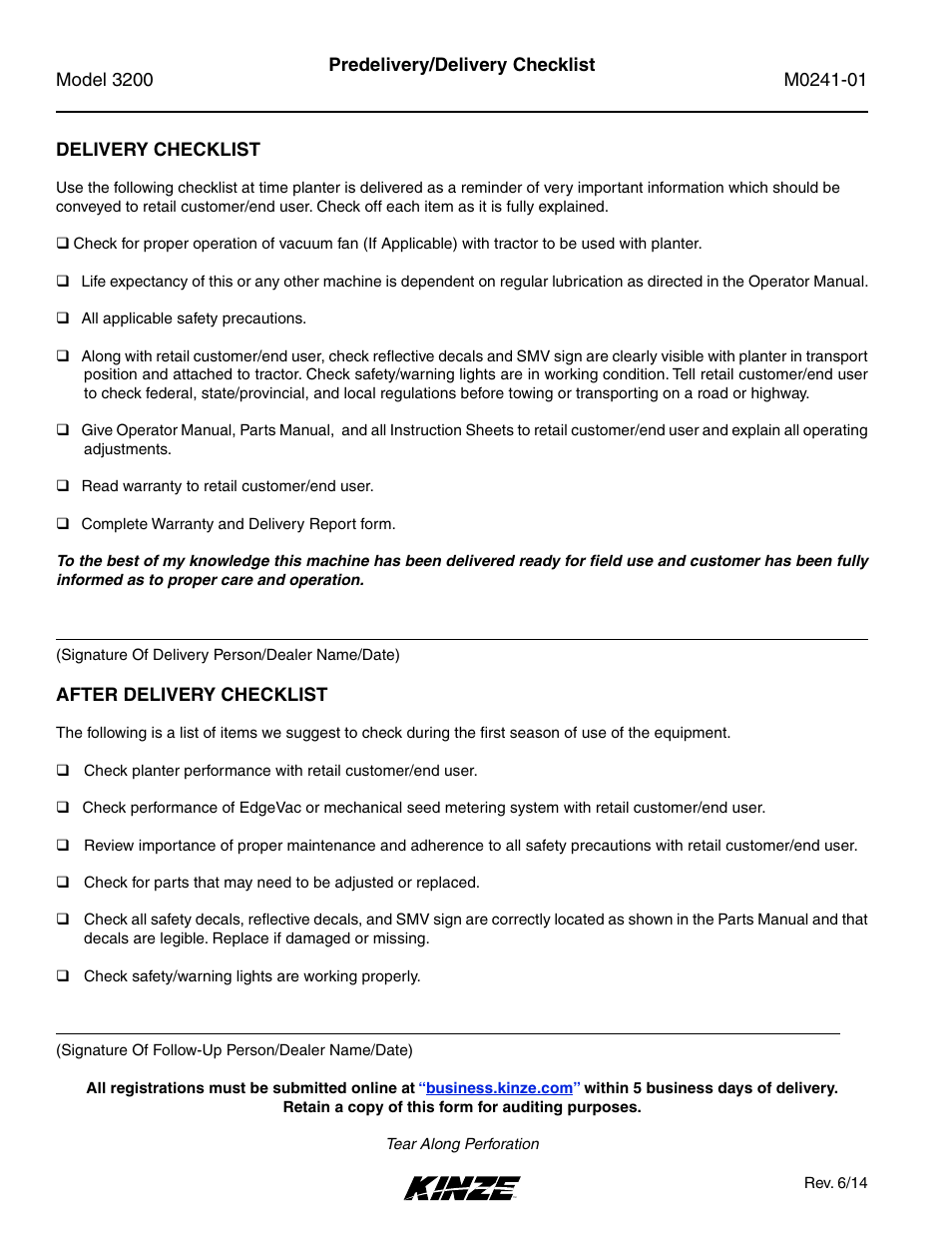 Kinze 3200 Wing-Fold Planter Rev. 7/14 User Manual | Page 6 / 192