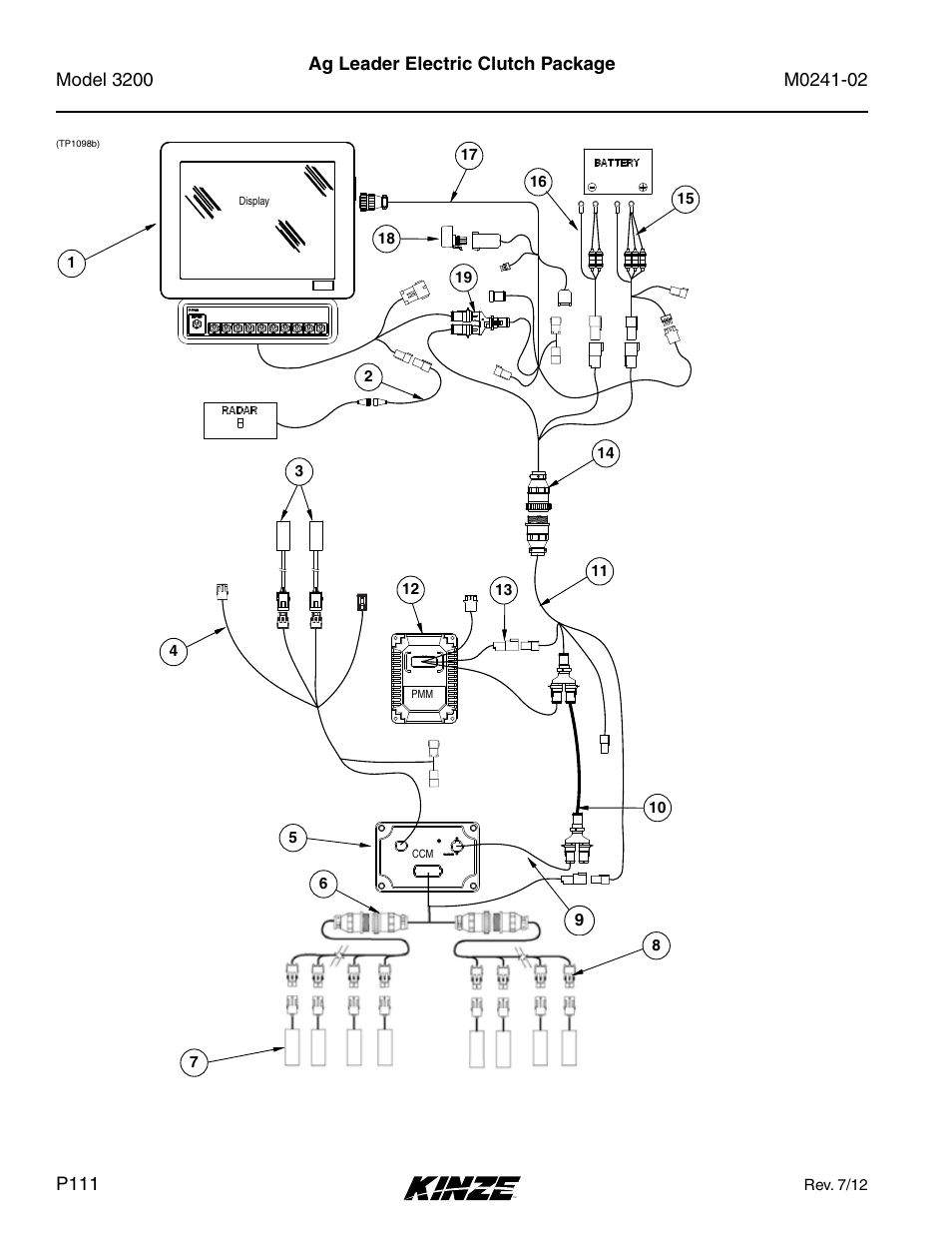 Ag leader electric clutch package | Kinze 3200 Wing-Fold Planter Rev. 5/14 User Manual | Page 114 / 166