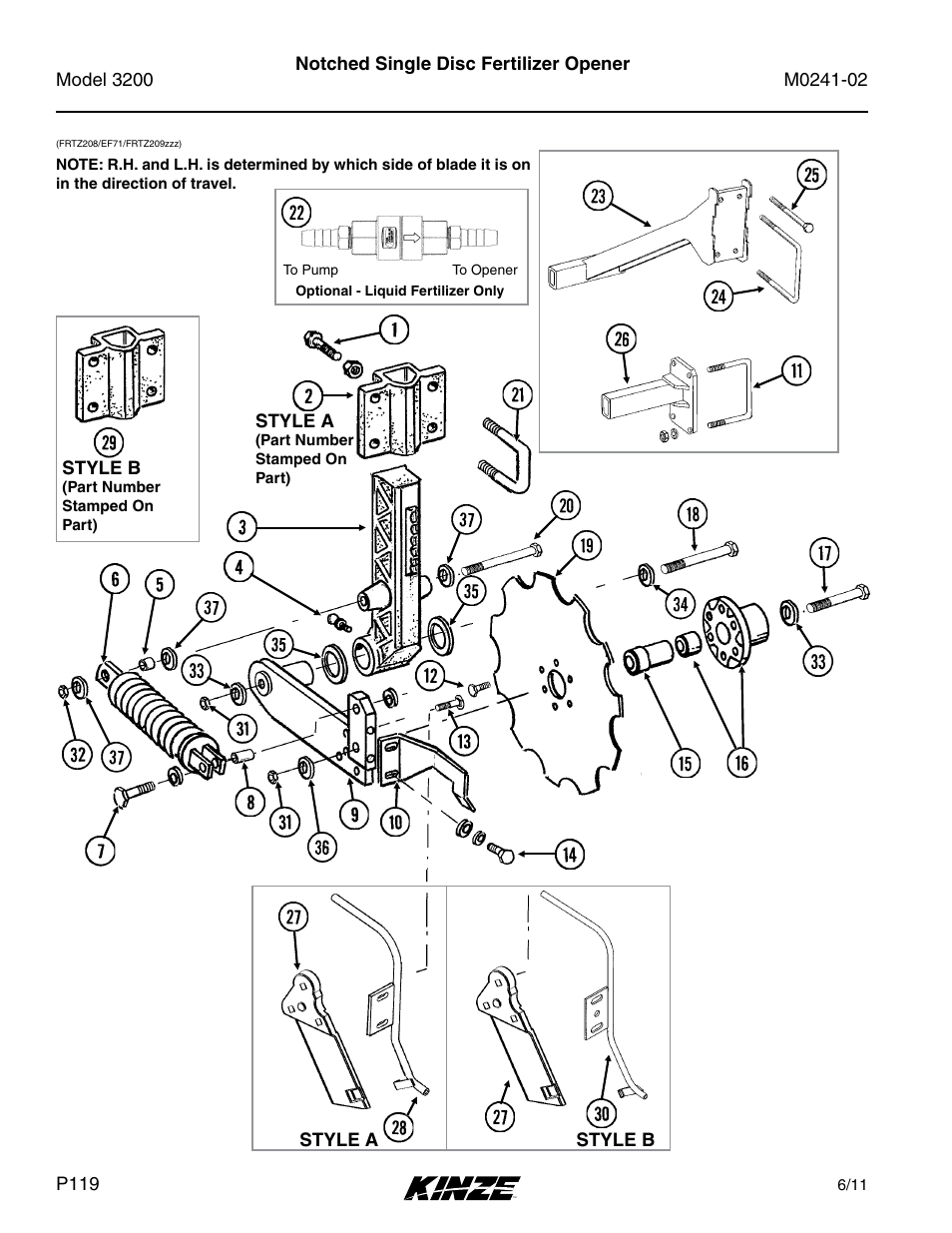 Notched single disc fertilizer opener | Kinze 3200 Wing-Fold Planter Rev. 5/14 User Manual | Page 122 / 166