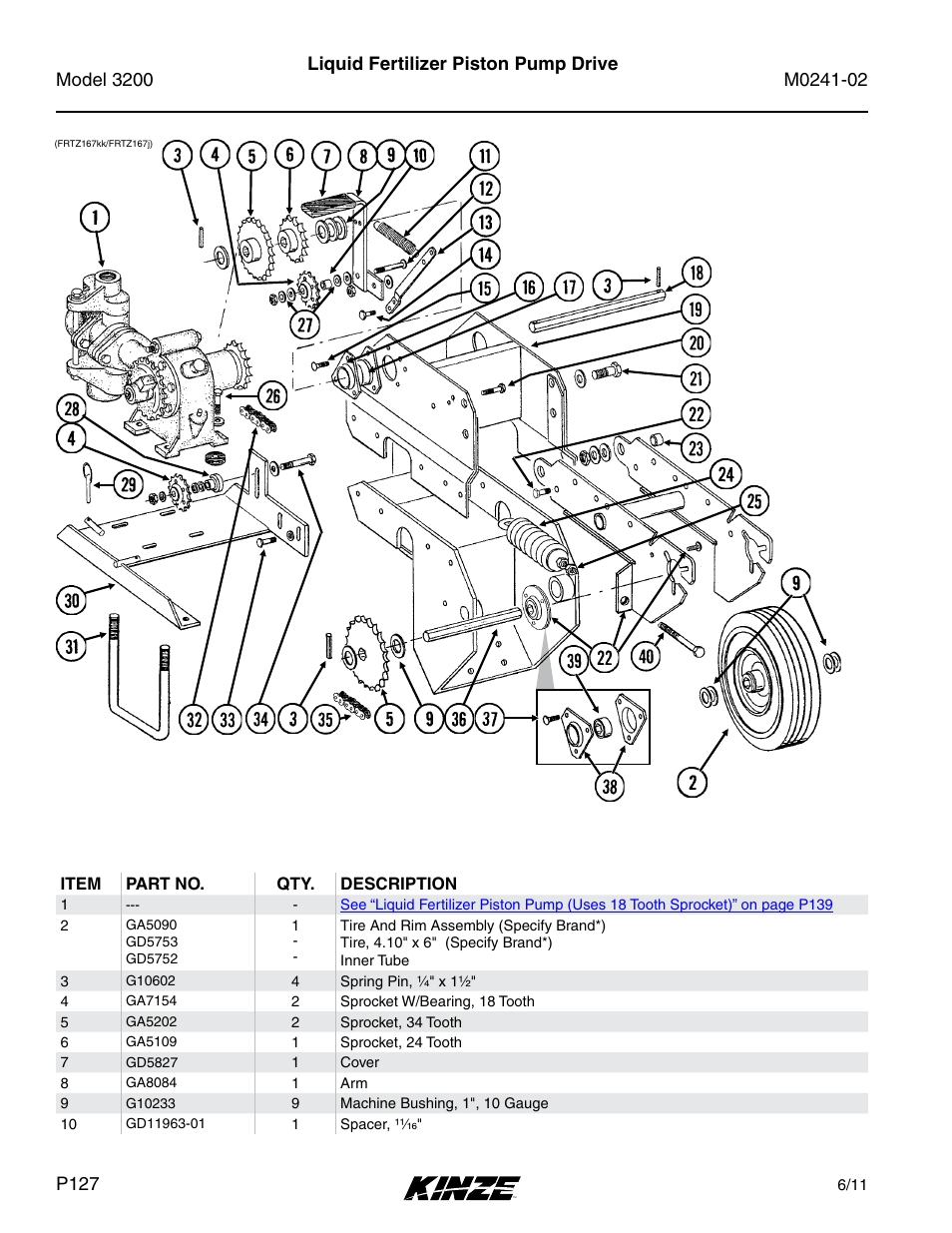 Liquid fertilizer piston pump drive | Kinze 3200 Wing-Fold Planter Rev. 5/14 User Manual | Page 130 / 166
