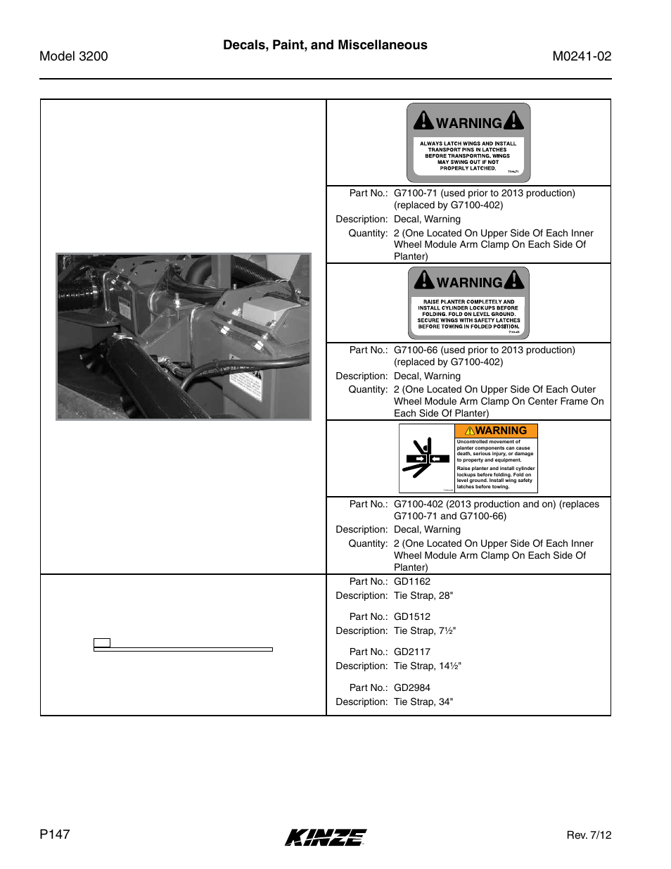 Kinze 3200 Wing-Fold Planter Rev. 5/14 User Manual | Page 150 / 166