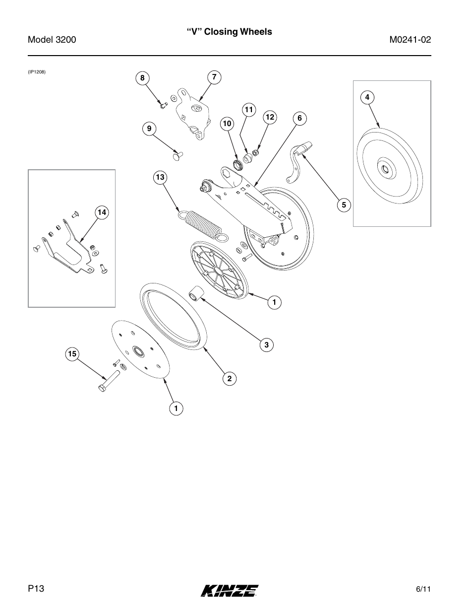 V” closing wheels | Kinze 3200 Wing-Fold Planter Rev. 5/14 User Manual | Page 16 / 166