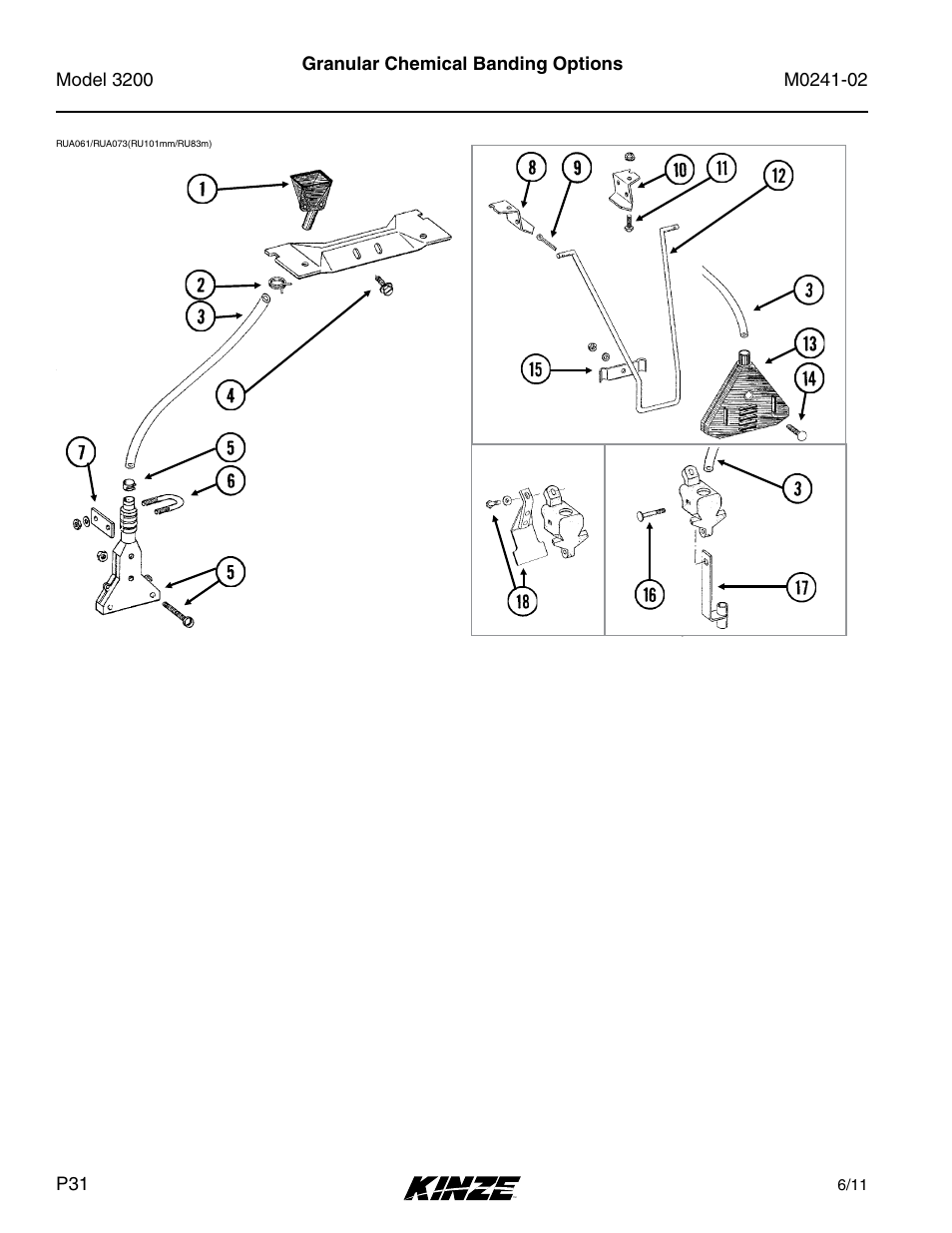 Granular chemical banding options | Kinze 3200 Wing-Fold Planter Rev. 5/14 User Manual | Page 34 / 166