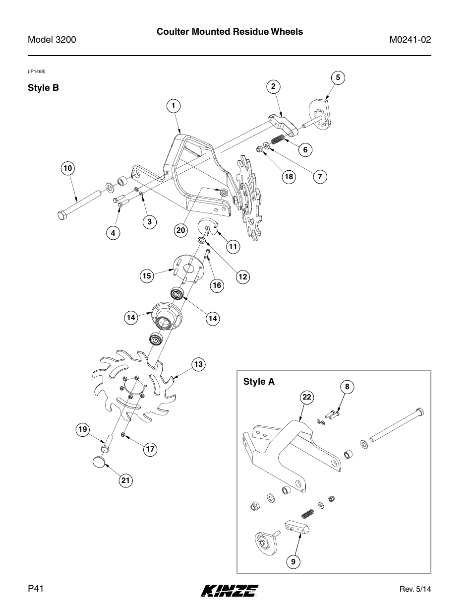 Coulter mounted residue wheels | Kinze 3200 Wing-Fold Planter Rev. 5/14 User Manual | Page 44 / 166