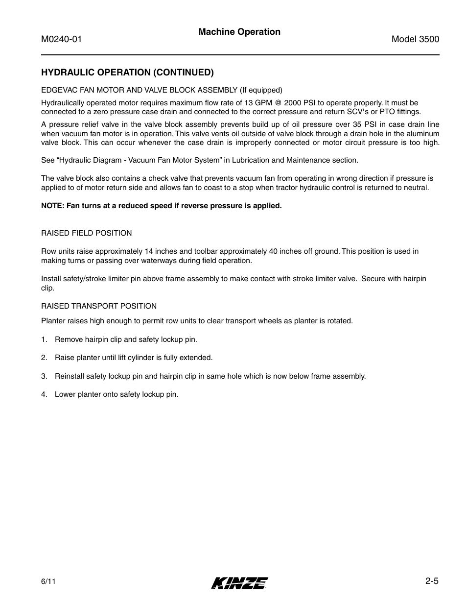 Kinze 3500 Lift and Rotate Planter Rev. 7/14 User Manual | Page 17 / 140