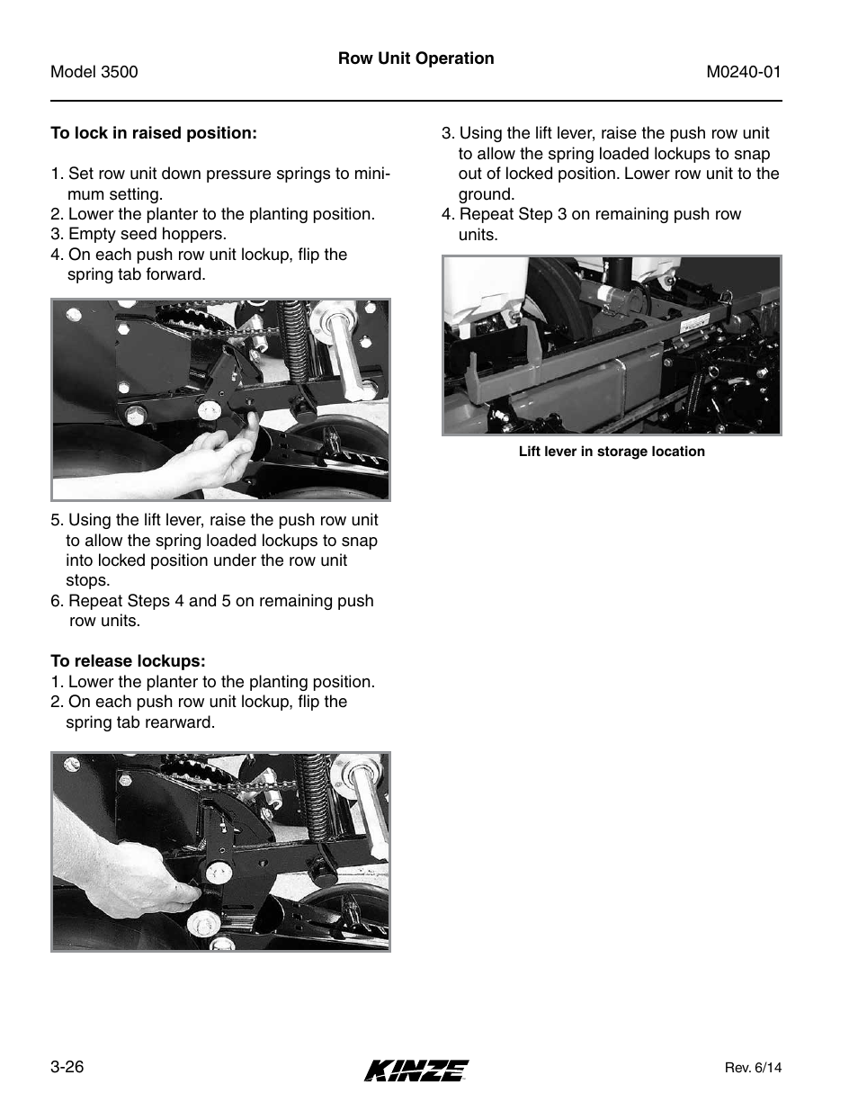 Kinze 3500 Lift and Rotate Planter Rev. 7/14 User Manual | Page 60 / 140