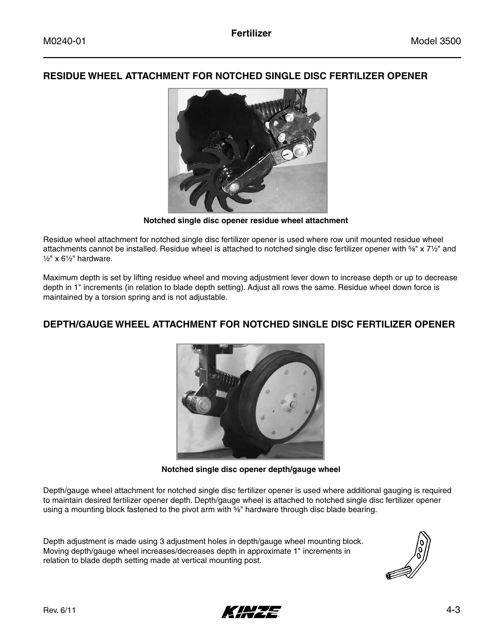 Opener -3, Fertilizer opener -3 | Kinze 3500 Lift and Rotate Planter Rev. 7/14 User Manual | Page 63 / 140