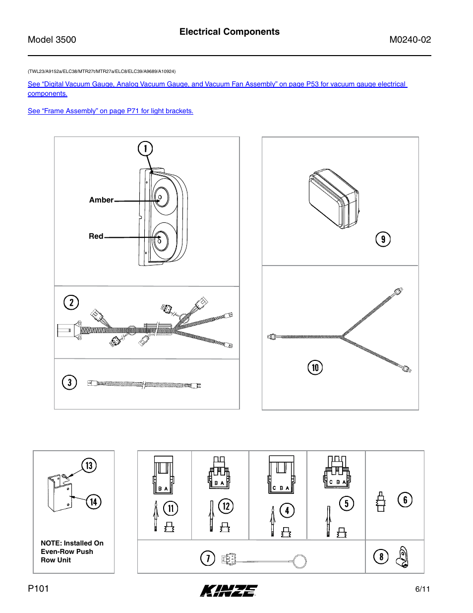 Electronics, Electrical components | Kinze 3500 Lift and Rotate Planter Rev. 5/14 User Manual | Page 104 / 182