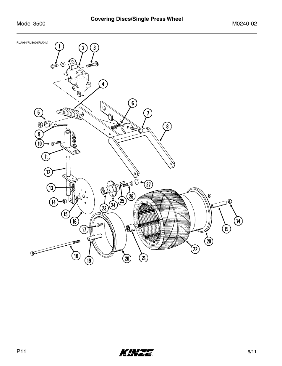 Covering discs/single press wheel | Kinze 3500 Lift and Rotate Planter Rev. 5/14 User Manual | Page 14 / 182