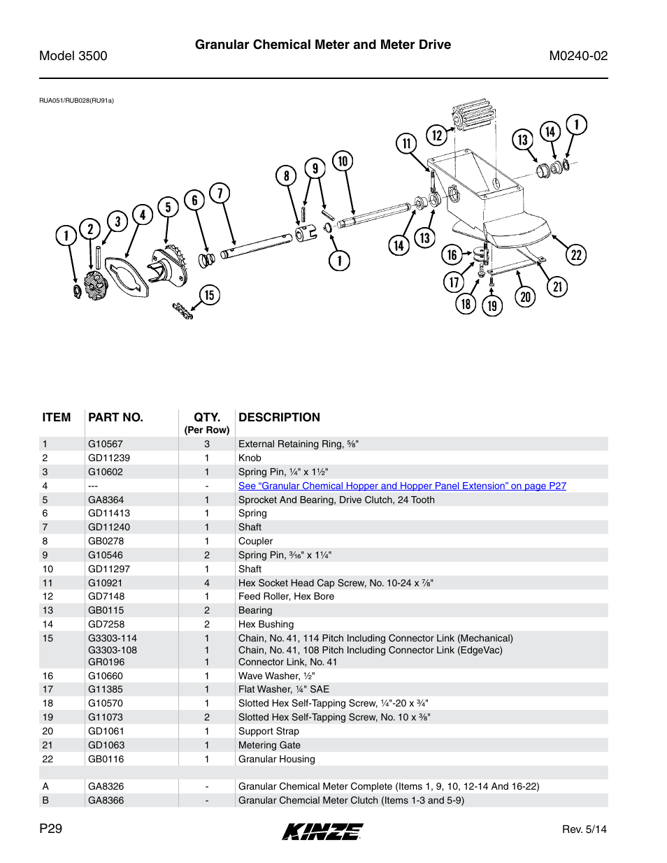 Granular chemical meter and meter drive | Kinze 3500 Lift and Rotate Planter Rev. 5/14 User Manual | Page 32 / 182